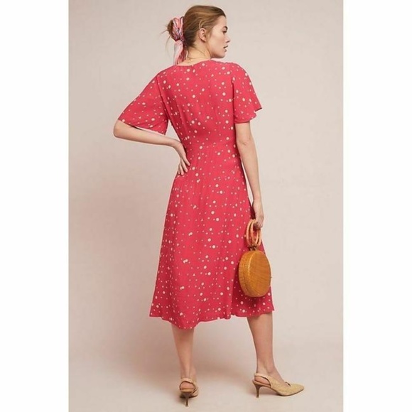NWT $183 KACHEL x Anthropologie Betty Dot Midi Dress - Picture 3 of 10